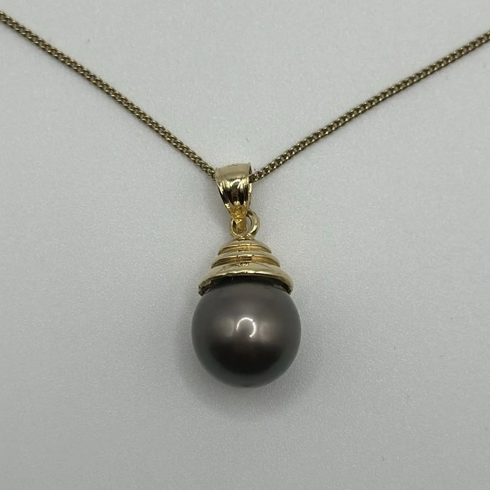 14k real solid gold necklace real pearl